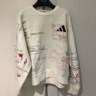 アディダス(adidas)のYEEZY SEASON5 カニエウエスト　手書きプリントトレーナー(スウェット)