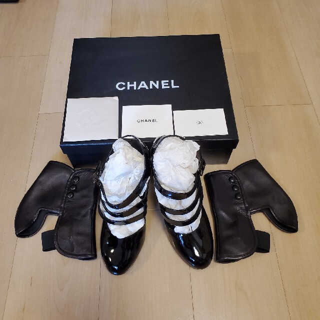 お値下 新品‼️ chanel パンプス ブーティ 37サイズ シャネル 黒ハイヒール/パンプス