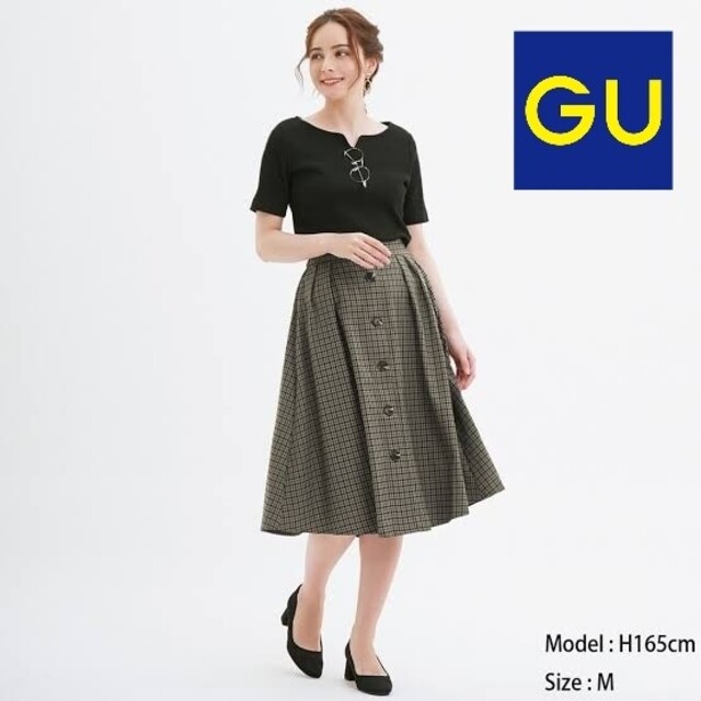 GU(ジーユー)の♡GU♡チェックフロントボタン ロングスカート レディースのスカート(ロングスカート)の商品写真