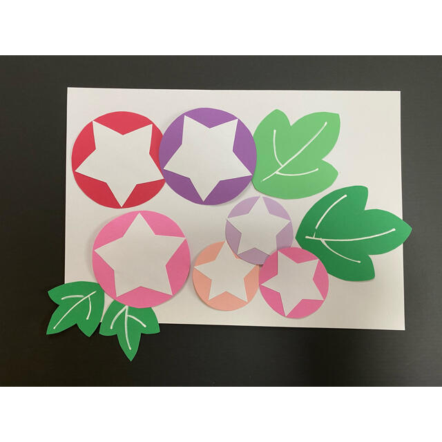 壁面飾り　朝顔　ブルー系　夏　海　祭　バースデー　お祝い ハンドメイドの素材/材料(型紙/パターン)の商品写真