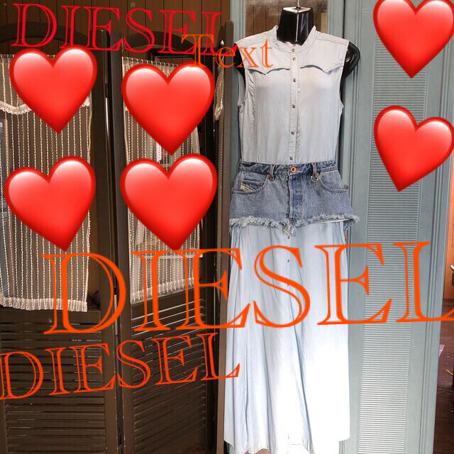 DIESEL最終お値下げ❣️デニムロングスリットワンピースS❣️定価¥49000