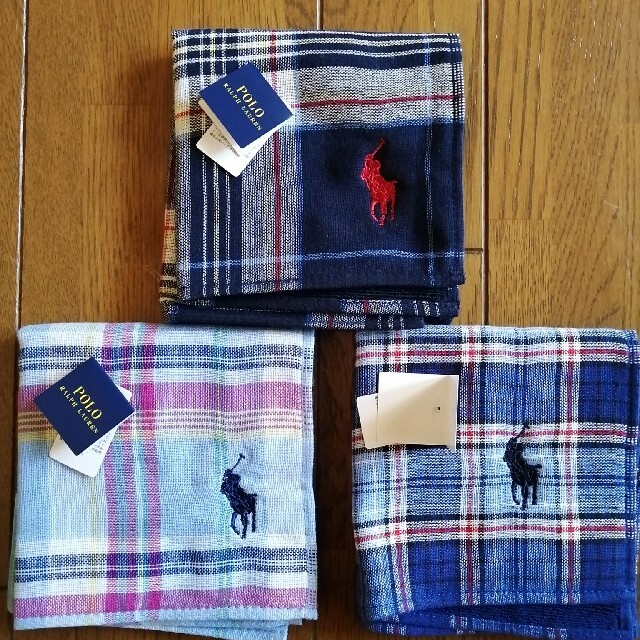 POLO RALPH LAUREN(ポロラルフローレン)のPOLO タオルハンカチ3枚セット メンズのファッション小物(ハンカチ/ポケットチーフ)の商品写真