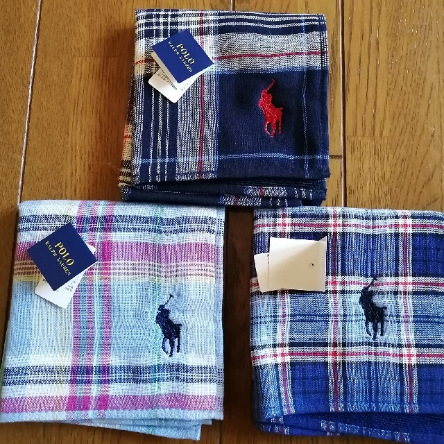 POLO RALPH LAUREN(ポロラルフローレン)のPOLO タオルハンカチ3枚セット メンズのファッション小物(ハンカチ/ポケットチーフ)の商品写真