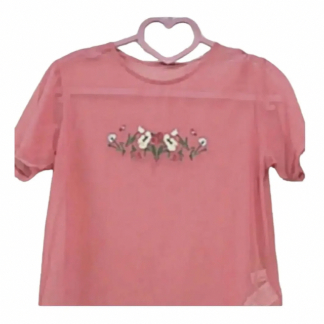 Lily Brown(リリーブラウン)の★LILY BROWN★リリーブラウン ピンク Tシャツ トップス シースルー レディースのトップス(Tシャツ(半袖/袖なし))の商品写真