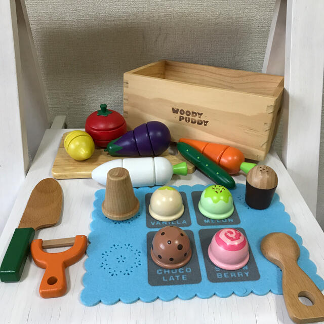 WOODY PUDDY 野菜、アイス、おままごとセット エンタメ/ホビーのおもちゃ/ぬいぐるみ(その他)の商品写真