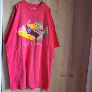 ★80's USA製 ヘインズ ビーフィー 発泡プリント ビンテージTシャツ