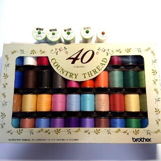ブラザーミシン 刺繍糸 カントリー40色セット 下糸5本付き 0