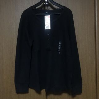 ユニクロ(UNIQLO)のユニクロ　ワッフルヘンリーネックT(最終お値下げ)(Tシャツ(長袖/七分))