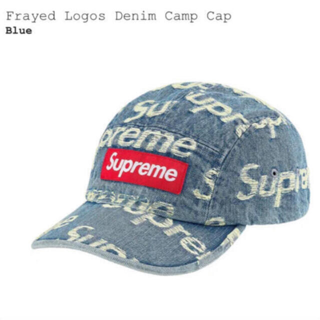 supreme Frayed Logos Denim Camp Cap