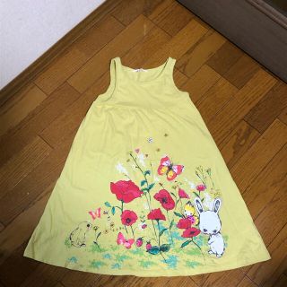 エイチアンドエム(H&M)の130  H&M ワンピース　　イエロー(ワンピース)