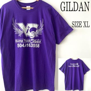 ギルタン(GILDAN)のUS古着 GILDAN ギルダン 両面プリント Tシャツ パープル XL(Tシャツ/カットソー(半袖/袖なし))