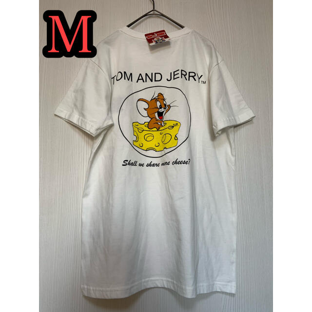 トムとジェリー Ｔシャツ　Mサイズ　ホワイト　　男女兼用 メンズのトップス(Tシャツ/カットソー(半袖/袖なし))の商品写真