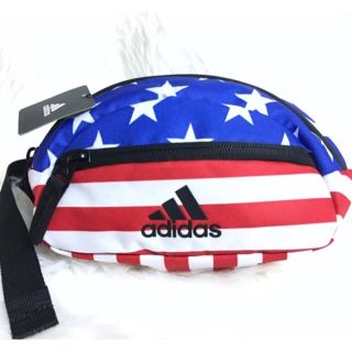 アディダス(adidas)のアディダス バッグ ウェストバッグ星条旗 USA アメリカンフラッグランド2 (ウエストポーチ)