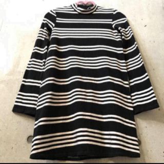 ザラ(ZARA)の★ザラ★ミニ ワンピース チュニック 白 黒 ボーダー Mサイズ 使用感等有(ミニワンピース)