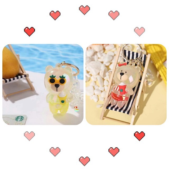 Starbucks Coffee(スターバックスコーヒー)のk.a☆様専用ページ スターバックス中国限定夏フラペチーノキーホルダー2つ レディースのファッション小物(キーホルダー)の商品写真