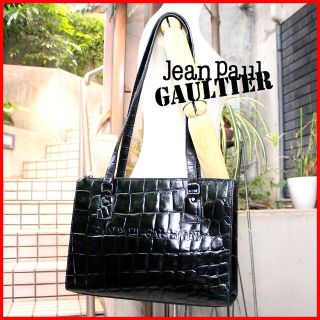 ジャンポールゴルチエ(Jean-Paul GAULTIER)の名作!希少!A4◎!【J.P.GAULTIER】クロコ型押本革ｼｮﾙﾀﾞｰ送料込(ショルダーバッグ)