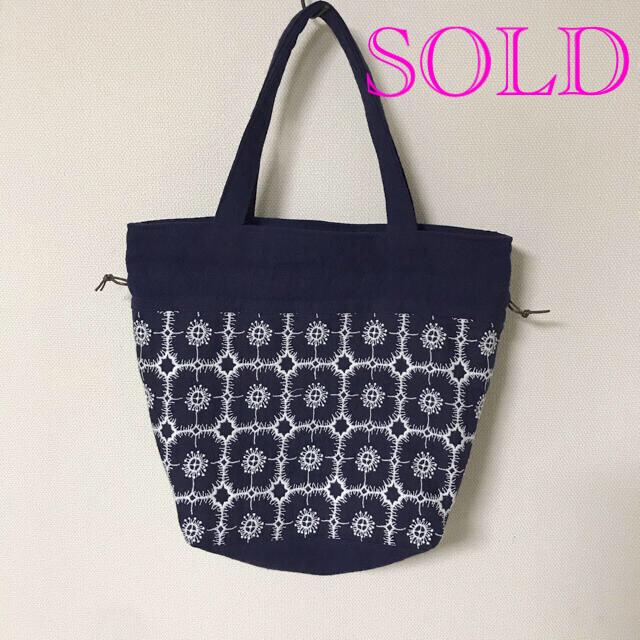 【SOLD】ミナペルホネン　ハンドメイド　巾着　バッグ　anemone