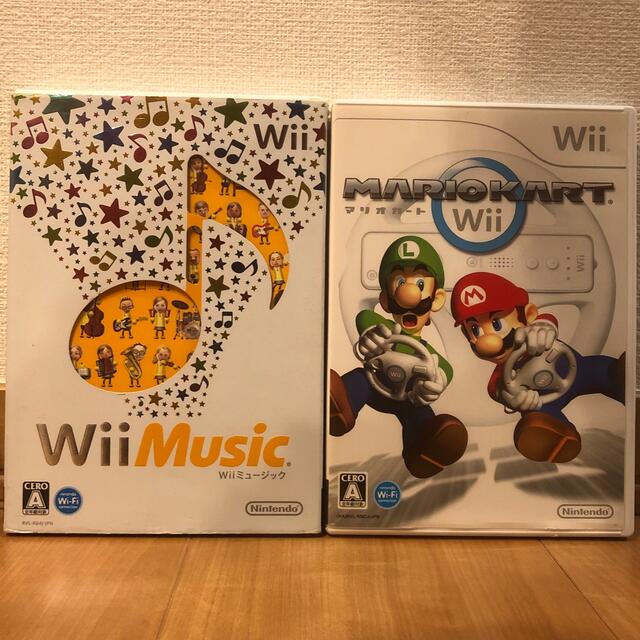 Wii(ウィー)のWii Music ミュージック　マリオカート Wii  セット エンタメ/ホビーのゲームソフト/ゲーム機本体(家庭用ゲームソフト)の商品写真