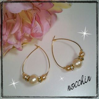 特価♡コットンパールフープピアス♡(ピアス)