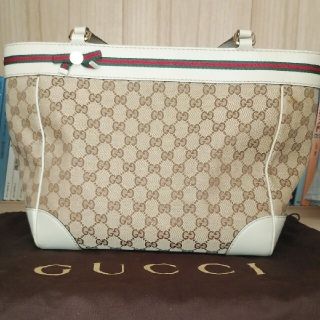 グッチ(Gucci)のGUCCI グッチ GGキャンバス メイフェア シェリーライン リボン トート(トートバッグ)