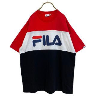 フィラ(FILA)の【90s】フィラ オーバーサイズ ロゴ Tシャツ メンズ S トリコロール 古着(Tシャツ/カットソー(半袖/袖なし))