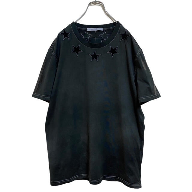 【レア】ジバンシィ 星 3D ワッペン ムラ染め Tシャツ XL メンズ 黒
