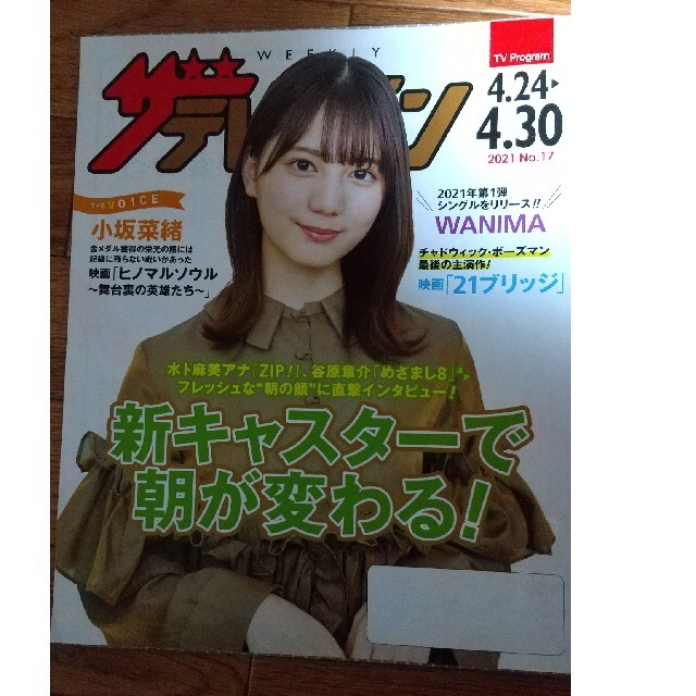 乃木坂46(ノギザカフォーティーシックス)のテレビジョン小坂菜緒掲載 エンタメ/ホビーの雑誌(アート/エンタメ/ホビー)の商品写真