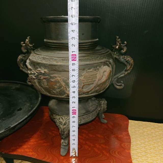 金属工芸品、薄端、時代物、山陵銘