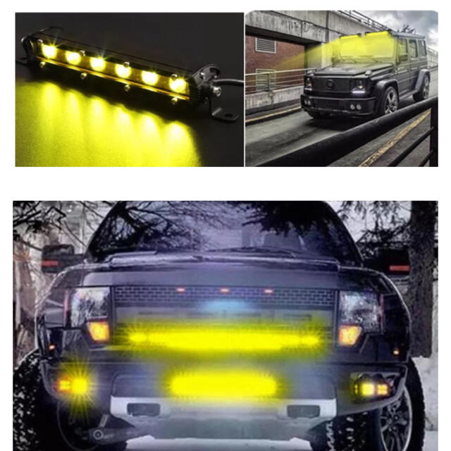 Led ライトバー 作業灯 フォグランプ 黄色 イエロー ワークライト アメ車の通販 By 2 Customs ラクマ