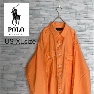 ポロラルフローレン(POLO RALPH LAUREN)の90sラルフローレン オレンジ　両胸Wポケット　シャツ　オーバーサイズゆるダボ(シャツ)