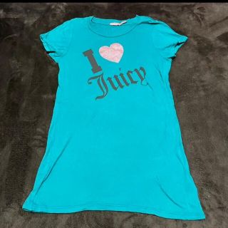 ジューシークチュール(Juicy Couture)のジューシークチュール　ターコイズロゴプリントロング丈Tシャツ(Tシャツ(半袖/袖なし))