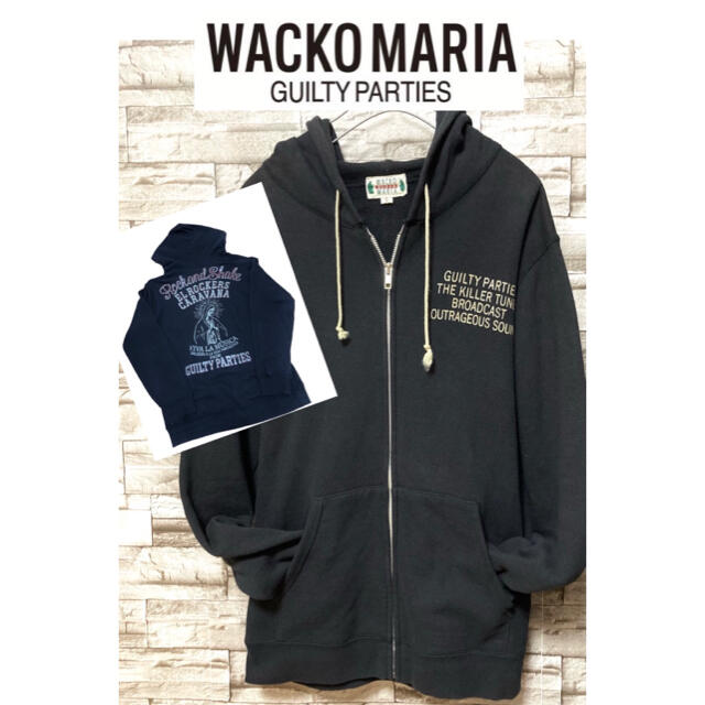 WACKO MARIA ワコマリア　バックプリントジップパーカー　ブラック　美品WACKOMARIA