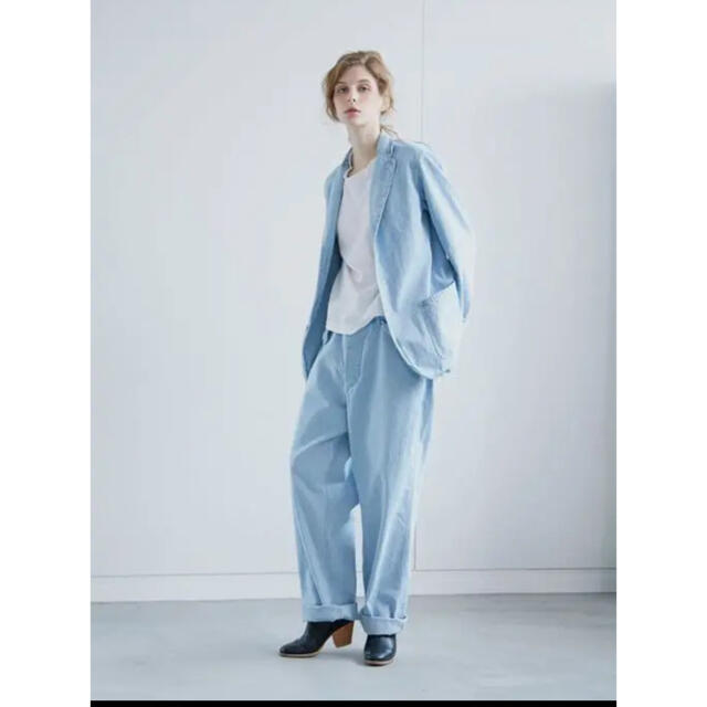 15aw comoli  デニム ワイドパンツ ベルテッドデニムパンツ　21ss