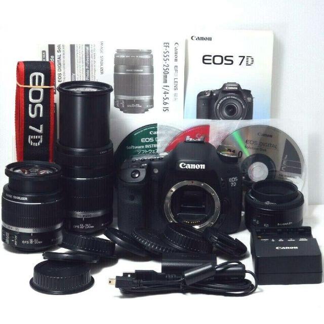 ★極美品★ショット数4898★Canon キャノン EOS 7D トリプルレンズ