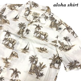 アメリカンイーグル(American Eagle)のメンズ　レディース　アロハシャツ　動物柄　総柄　vintage 柄シャツ(シャツ)