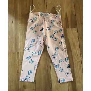 エイチアンドエム(H&M)の新品 H&M 蝶 ピンク レギンスパンツ ちょうちょ 80センチ 女の子(パンツ)