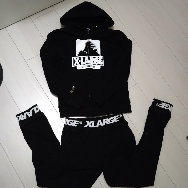 XLARGE - エクストララージ ブラック スウェット上下 140cmの XLARGE - エクストララージ ブラック スウェット上下 140cmの