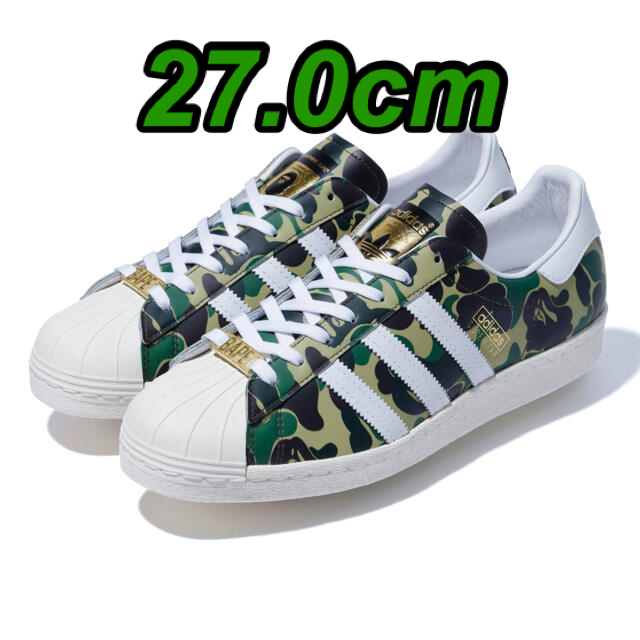 A BATHING APE(アベイシングエイプ)のBAPE × ADIDAS SUPERSTAR 80'S GREEN CAMO  メンズの靴/シューズ(スニーカー)の商品写真