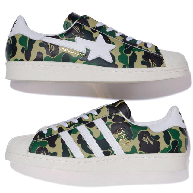 A BATHING APE(アベイシングエイプ)のBAPE × ADIDAS SUPERSTAR 80'S GREEN CAMO  メンズの靴/シューズ(スニーカー)の商品写真