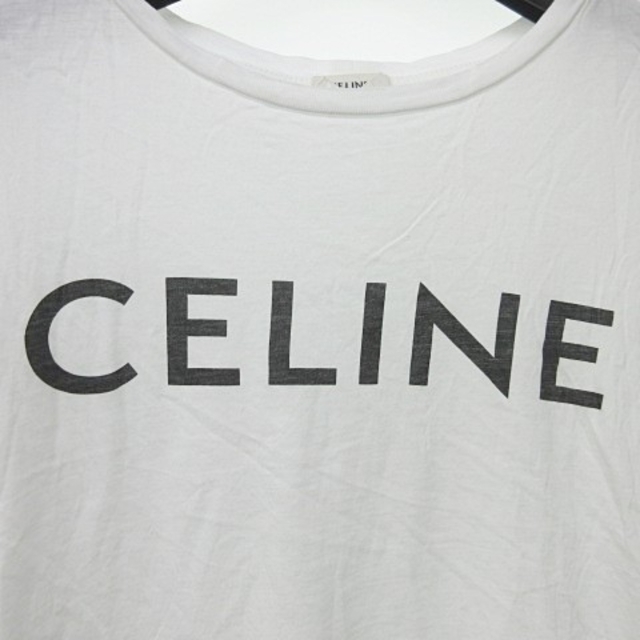 celine(セリーヌ)のセリーヌ 19SS Tシャツ カットソー 半袖 ロゴプリント 白 XS レディースのトップス(Tシャツ(半袖/袖なし))の商品写真