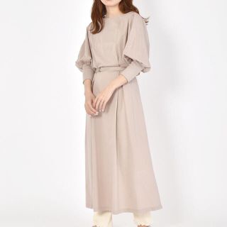 ダブルクローゼット(w closet)のw closet 後プリーツウエストタックワンピ ダブルクローゼット(ロングワンピース/マキシワンピース)