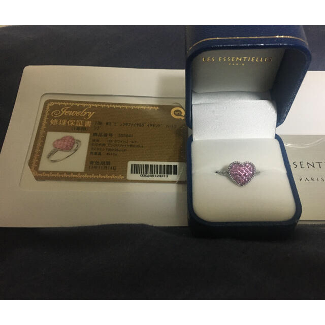PonteVecchio(ポンテヴェキオ)の✨新品✨18K WG ピンクサファイア&ダイヤモンドハートリング レディースのアクセサリー(リング(指輪))の商品写真
