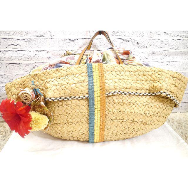 レア◇MARNI マルニ ラフィアxレザー切替 フラワーモチーフ かご ... レア◆MARNI マルニ ラフィアxレザー切替 フラワーモチーフ かご バッグ◆
