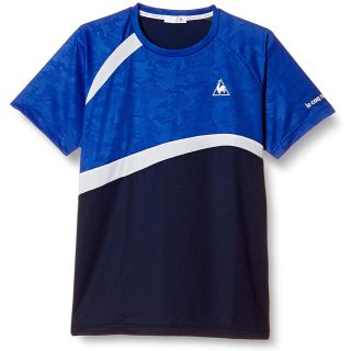 ルコックスポルティフ(le coq sportif)のルコックスポルティフ テニスウェア半袖Tシャツ青 QTMQJA11 メンズM新品(ウェア)