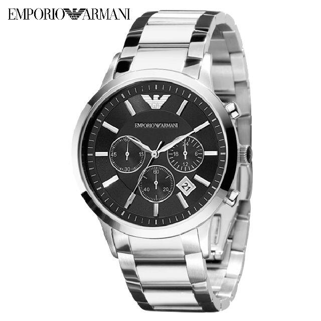 Emporio Armani(エンポリオアルマーニ)の【スタイリッシュなブラックダイヤル】エンポリオ アルマーニ 高級 メンズ腕時計 メンズの時計(腕時計(アナログ))の商品写真