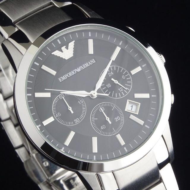 Emporio Armani(エンポリオアルマーニ)の【スタイリッシュなブラックダイヤル】エンポリオ アルマーニ 高級 メンズ腕時計 メンズの時計(腕時計(アナログ))の商品写真
