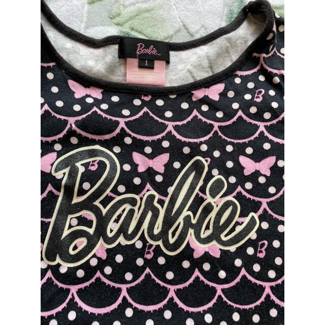 Barbie(バービー)のバービー  総ロゴ　半袖　チュニック  ワンピース　150 キッズ/ベビー/マタニティのキッズ服女の子用(90cm~)(ワンピース)の商品写真
