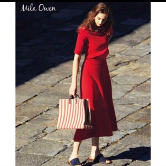 Mila Owen(ミラオーウェン)のミラオーウェン　リブニットセットアップ レディースのワンピース(ロングワンピース/マキシワンピース)の商品写真