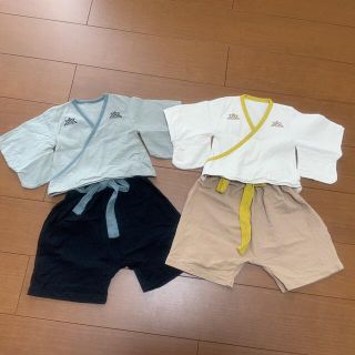 スリーコインズ(3COINS)のスリーコインズ　はかまセット　黒とベージュ(和服/着物)