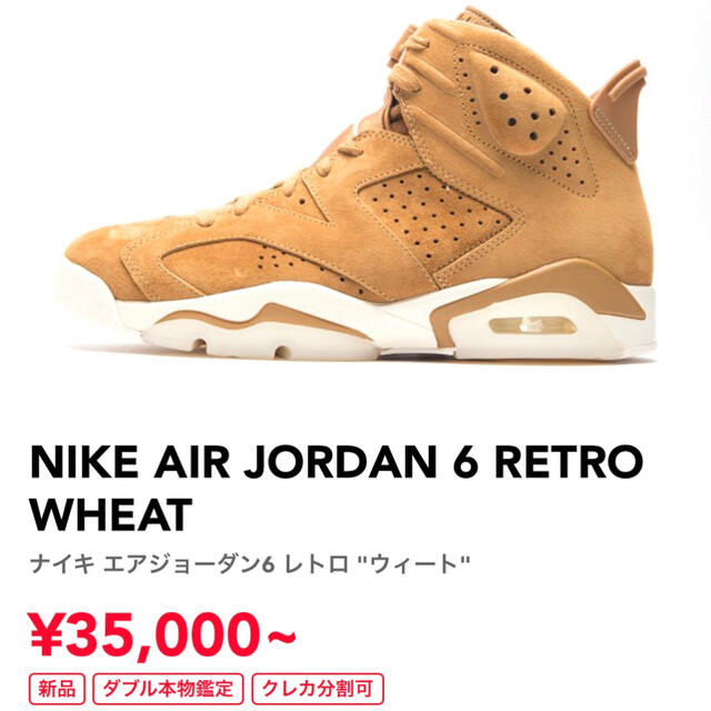 NIKE(ナイキ)のnike air jordan 6 retro wheat 美品 28.5cm  メンズの靴/シューズ(スニーカー)の商品写真